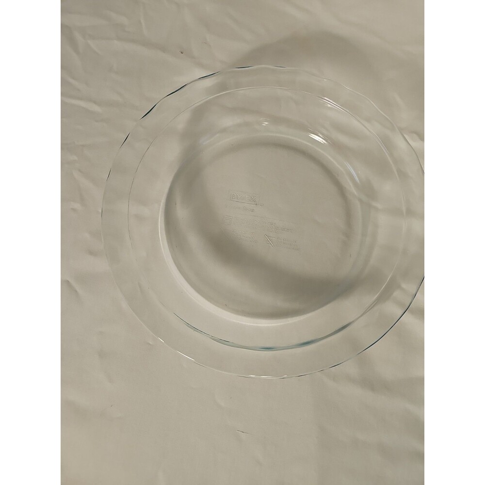 Pyrex C209 9.5” Clear Pie Plate Baking Dish Fluted Scalloped Edge 2” Deep